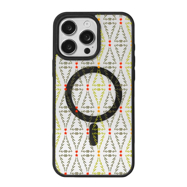 Ốp lưng điện thoại viền đen sơn từ tính mạnh chủ đề Giáng Sinh, dành cho iPhone 15 Pro Max, dành cho iPhone 15 Pro