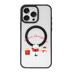 Ốp lưng điện thoại viền đen sơn từ tính mạnh chủ đề Giáng Sinh, dành cho iPhone 15 Pro Max, dành cho iPhone 15 Pro