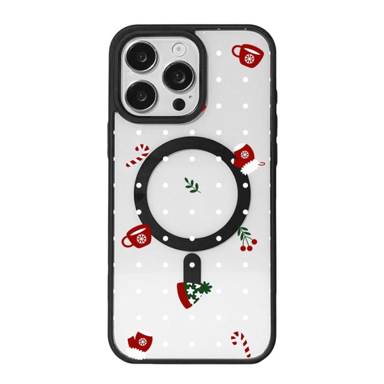 Ốp lưng điện thoại viền đen sơn từ tính mạnh chủ đề Giáng Sinh, dành cho iPhone 15 Pro Max, dành cho iPhone 15 Pro