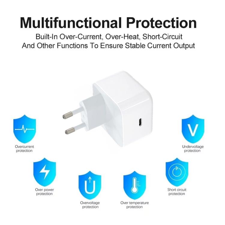 Bộ sạc A3365 PD40W USB-C / Type-C kèm cáp dữ liệu Type-C to Type-C / 8 Pin, phích cắm EU + cáp 2 trong 1 dài 1m
