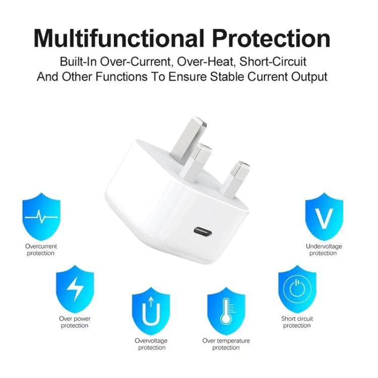 Bộ sạc A3365 PD40W USB-C / Type-C với cáp dữ liệu Type-C to Type-C, phích cắm UK, phích cắm UK + cáp Type-C 1m, phích cắm UK + cáp Type-C 2m
