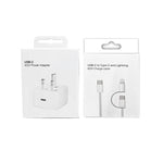 Bộ sạc A3365 PD40W USB-C / Type-C kèm cáp dữ liệu Type-C to Type-C / 8 Pin, phích cắm Anh + cáp 2 trong 1 dài 1m