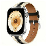 Dây đồng hồ da thật phối màu kiểu yên ngựa, dành cho Apple Watch 46mm / 49mm / 45mm / 44mm, dành cho Apple Watch 42mm / 41mm / 40mm / 38mm