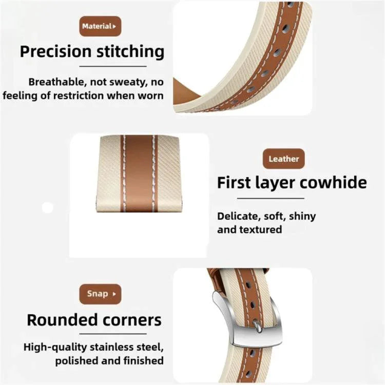 Dây đồng hồ da thật phối màu kiểu yên ngựa, dành cho Apple Watch 46mm / 49mm / 45mm / 44mm, dành cho Apple Watch 42mm / 41mm / 40mm / 38mm