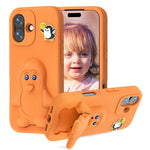 Ốp lưng điện thoại chống sốc EVA hình chim cánh cụt có giá đỡ, dành cho iPhone 17 Pro Max, iPhone 17 Pro, iPhone 17, iPhone Air, iPhone 16 Pro Max, iPhone 16 Pro, iPhone 16, iPhone 15 Pro Max
