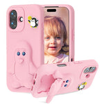 Ốp lưng điện thoại chống sốc EVA hình chim cánh cụt có giá đỡ, dành cho iPhone 17 Pro Max, iPhone 17 Pro, iPhone 17, iPhone Air, iPhone 16 Pro Max, iPhone 16 Pro, iPhone 16, iPhone 15 Pro Max