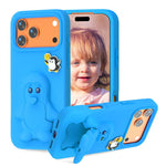 Ốp lưng điện thoại chống sốc EVA hình chim cánh cụt có giá đỡ, dành cho iPhone 17 Pro Max, iPhone 17 Pro, iPhone 17, iPhone Air, iPhone 16 Pro Max, iPhone 16 Pro, iPhone 16, iPhone 15 Pro Max