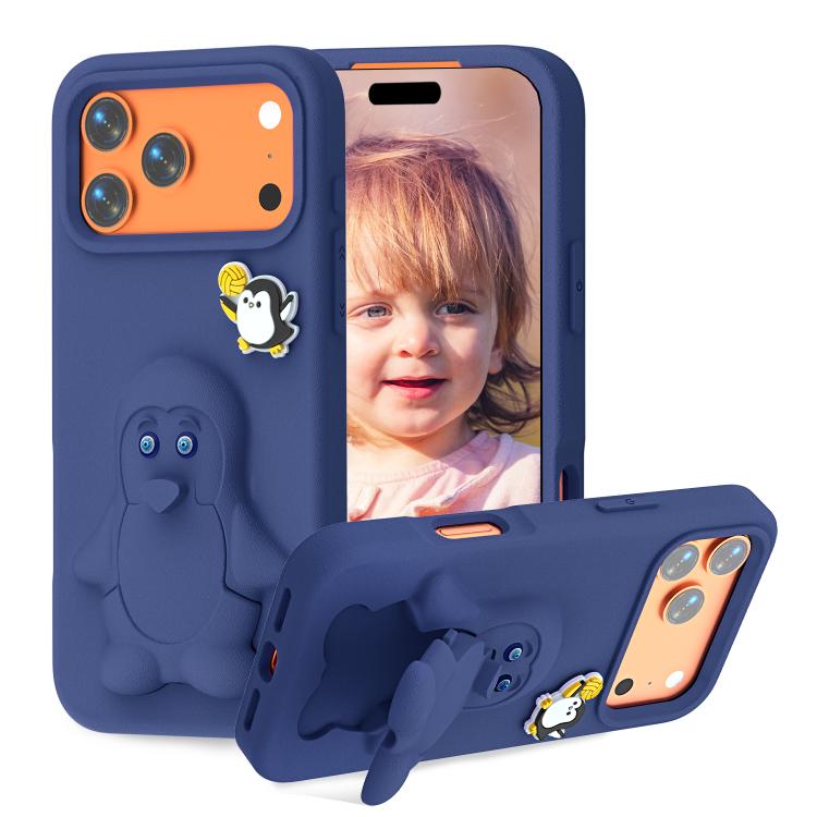 Ốp lưng điện thoại chống sốc EVA hình chim cánh cụt có giá đỡ, dành cho iPhone 17 Pro Max, iPhone 17 Pro, iPhone 17, iPhone Air, iPhone 16 Pro Max, iPhone 16 Pro, iPhone 16, iPhone 15 Pro Max
