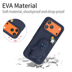 Ốp lưng điện thoại chống sốc EVA hình chim cánh cụt có giá đỡ, dành cho iPhone 17 Pro Max, iPhone 17 Pro, iPhone 17, iPhone Air, iPhone 16 Pro Max, iPhone 16 Pro, iPhone 16, iPhone 15 Pro Max