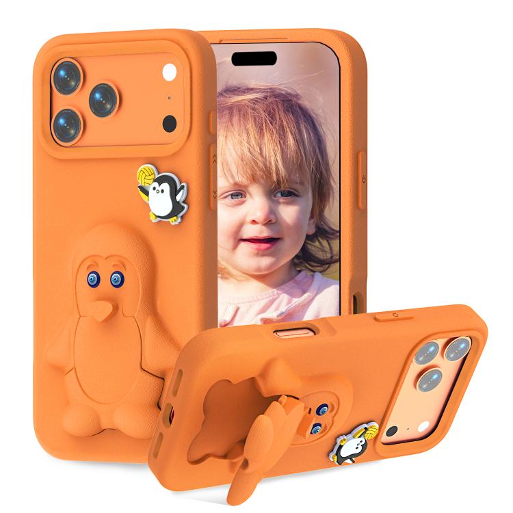 Ốp lưng điện thoại chống sốc EVA hình chim cánh cụt có giá đỡ, dành cho iPhone 17 Pro Max, iPhone 17 Pro, iPhone 17, iPhone Air, iPhone 16 Pro Max, iPhone 16 Pro, iPhone 16, iPhone 15 Pro Max