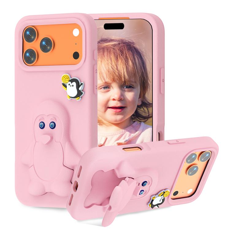Ốp lưng điện thoại chống sốc EVA hình chim cánh cụt có giá đỡ, dành cho iPhone 17 Pro Max, iPhone 17 Pro, iPhone 17, iPhone Air, iPhone 16 Pro Max, iPhone 16 Pro, iPhone 16, iPhone 15 Pro Max