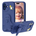 Ốp lưng điện thoại chống sốc EVA hình chim cánh cụt có giá đỡ, dành cho iPhone 17 Pro Max, iPhone 17 Pro, iPhone 17, iPhone Air, iPhone 16 Pro Max, iPhone 16 Pro, iPhone 16, iPhone 15 Pro Max