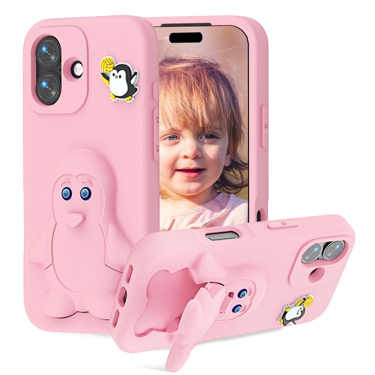 Ốp lưng điện thoại chống sốc EVA hình chim cánh cụt có giá đỡ, dành cho iPhone 17 Pro Max, iPhone 17 Pro, iPhone 17, iPhone Air, iPhone 16 Pro Max, iPhone 16 Pro, iPhone 16, iPhone 15 Pro Max