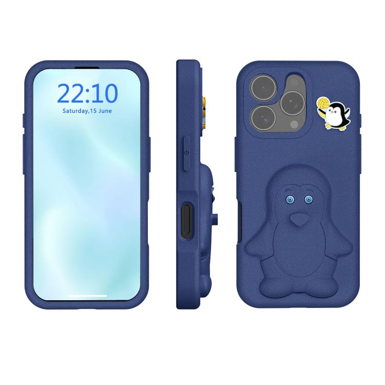 Ốp lưng điện thoại chống sốc EVA hình chim cánh cụt có giá đỡ, dành cho iPhone 17 Pro Max, iPhone 17 Pro, iPhone 17, iPhone Air, iPhone 16 Pro Max, iPhone 16 Pro, iPhone 16, iPhone 15 Pro Max