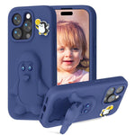 Ốp lưng điện thoại chống sốc EVA hình chim cánh cụt có giá đỡ, dành cho iPhone 17 Pro Max, iPhone 17 Pro, iPhone 17, iPhone Air, iPhone 16 Pro Max, iPhone 16 Pro, iPhone 16, iPhone 15 Pro Max