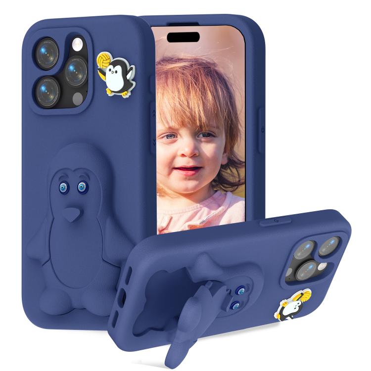 Ốp lưng điện thoại chống sốc EVA hình chim cánh cụt có giá đỡ, dành cho iPhone 17 Pro Max, iPhone 17 Pro, iPhone 17, iPhone Air, iPhone 16 Pro Max, iPhone 16 Pro, iPhone 16, iPhone 15 Pro Max