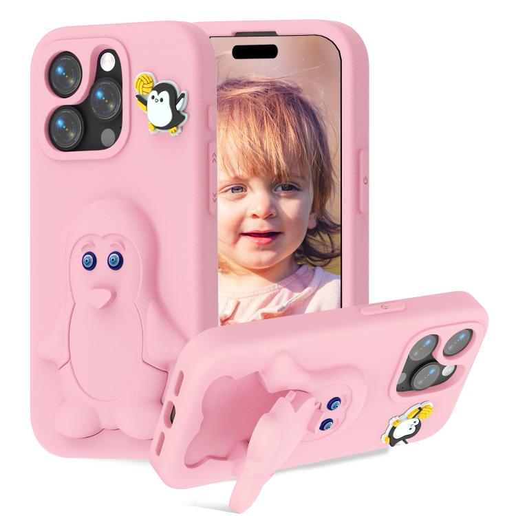 Ốp lưng điện thoại chống sốc EVA hình chim cánh cụt có giá đỡ, dành cho iPhone 17 Pro Max, iPhone 17 Pro, iPhone 17, iPhone Air, iPhone 16 Pro Max, iPhone 16 Pro, iPhone 16, iPhone 15 Pro Max