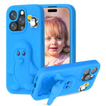 Ốp lưng điện thoại chống sốc EVA hình chim cánh cụt có giá đỡ, dành cho iPhone 17 Pro Max, iPhone 17 Pro, iPhone 17, iPhone Air, iPhone 16 Pro Max, iPhone 16 Pro, iPhone 16, iPhone 15 Pro Max