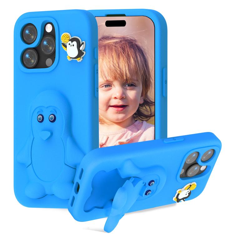 Ốp lưng điện thoại chống sốc EVA hình chim cánh cụt có giá đỡ, dành cho iPhone 17 Pro Max, iPhone 17 Pro, iPhone 17, iPhone Air, iPhone 16 Pro Max, iPhone 16 Pro, iPhone 16, iPhone 15 Pro Max