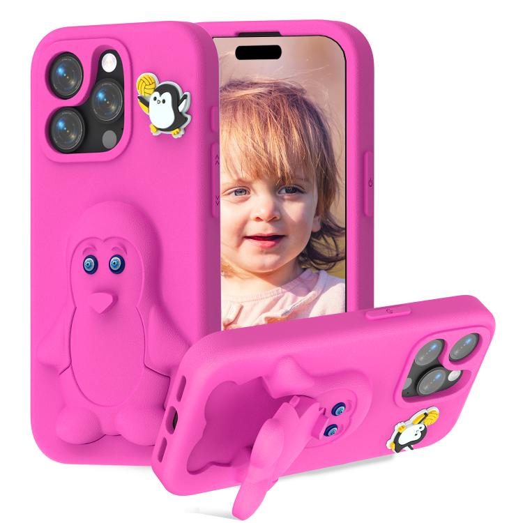 Ốp lưng điện thoại chống sốc EVA hình chim cánh cụt có giá đỡ, dành cho iPhone 17 Pro Max, iPhone 17 Pro, iPhone 17, iPhone Air, iPhone 16 Pro Max, iPhone 16 Pro, iPhone 16, iPhone 15 Pro Max