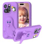 Ốp lưng điện thoại chống sốc EVA hình chim cánh cụt có giá đỡ, dành cho iPhone 17 Pro Max, iPhone 17 Pro, iPhone 17, iPhone Air, iPhone 16 Pro Max, iPhone 16 Pro, iPhone 16, iPhone 15 Pro Max