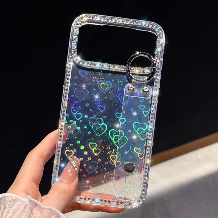 Ốp lưng điện thoại có vòng đeo tay đính đá lấp lánh, dành cho iPhone 17 Pro Max