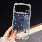 Ốp lưng điện thoại có vòng đeo tay đính đá lấp lánh, dành cho iPhone 17 Pro Max