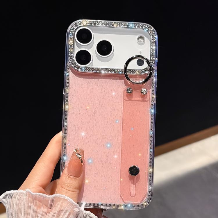 Ốp lưng điện thoại có vòng đeo tay đính đá lấp lánh, dành cho iPhone 17 Pro Max