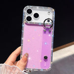 Ốp lưng điện thoại có vòng đeo tay đính đá lấp lánh, dành cho iPhone 17 Pro Max