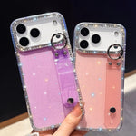 Ốp lưng điện thoại có vòng đeo tay đính đá lấp lánh, dành cho iPhone 17 Pro Max
