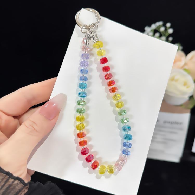 Dây đeo điện thoại pha lê cầu vồng hợp kim, hạt cách ly pha lê kiểu bánh xe, kiểu pha lê bánh xe