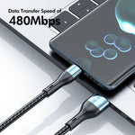 Dây cáp sạc nhanh nylon bện ENKAY 3 trong 1 120W USB sang 8 Pin / Type-C / Micro USB, dài 1,2m, ENK-CB184
