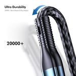 Dây cáp sạc nhanh nylon bện ENKAY 3 trong 1 120W USB sang 8 Pin / Type-C / Micro USB, dài 1,2m, ENK-CB184