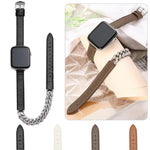 Dây đồng hồ da thật đính vòng tay kim cương, dành cho Apple Watch 46mm / 49mm / 45mm / 44mm, dành cho Apple Watch 42mm / 41mm / 40mm / 38mm