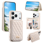 Ốp lưng điện thoại ví da thuần chay kim loại nơ họa tiết hình thoi gương, dành cho iPhone 17 Pro Max, iPhone 17 Pro, iPhone 17, iPhone 16 Pro Max, iPhone 16 Pro, iPhone 16 Plus, iPhone 16
