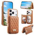 Ốp lưng điện thoại ví da thuần chay kim loại nơ họa tiết hình thoi gương, dành cho iPhone 17 Pro Max, iPhone 17 Pro, iPhone 17, iPhone 16 Pro Max, iPhone 16 Pro, iPhone 16 Plus, iPhone 16