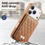 Ốp lưng điện thoại ví da thuần chay kim loại nơ họa tiết hình thoi gương, dành cho iPhone 17 Pro Max, iPhone 17 Pro, iPhone 17, iPhone 16 Pro Max, iPhone 16 Pro, iPhone 16 Plus, iPhone 16