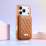 Ốp lưng điện thoại ví da thuần chay kim loại nơ họa tiết hình thoi gương, dành cho iPhone 17 Pro Max, iPhone 17 Pro, iPhone 17, iPhone 16 Pro Max, iPhone 16 Pro, iPhone 16 Plus, iPhone 16