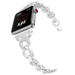 Dây đeo cổ tay thép không gỉ nguyên khối đính kim cương hình số 8 VO cho Apple Watch Series 3 & 2 & 1 38mm