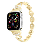 Dây đeo cổ tay thép không gỉ nguyên khối đính kim cương hình số 8 VO cho Apple Watch Series 3 & 2 & 1 38mm