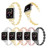 Dây đeo cổ tay thép không gỉ nguyên khối đính kim cương hình số 8 VO cho Apple Watch Series 3 & 2 & 1 38mm