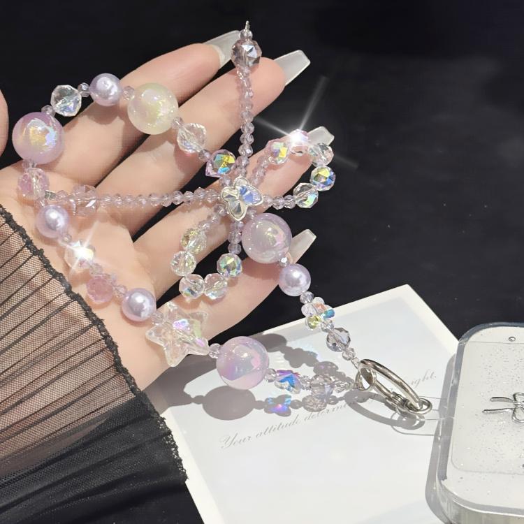 Vòng tay ngọc trai mạ vàng pha lê sao bướm, đỏ, cam, xanh dương