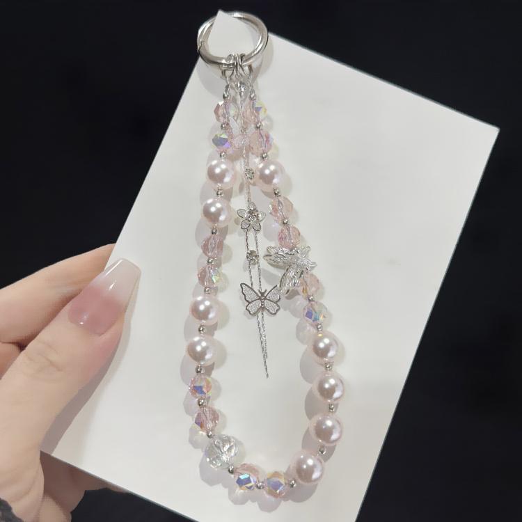 Alloy Butterfly Tassel Phone Charm, Pink, Green, Purple, Red, Orange
