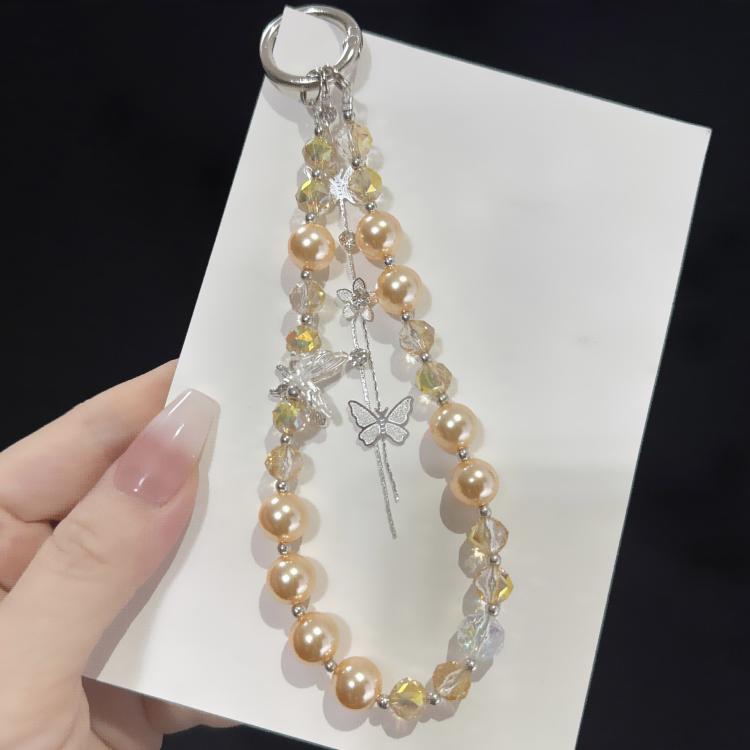 Móc điện thoại tua rua bướm hợp kim, hồng, xanh lá, tím, đỏ, cam