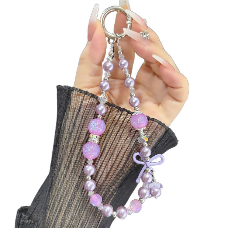 Gummy Butterfly Pearl Necklace, Pink, Blue, Purple