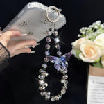 Three-Dimensional Butterfly Crystal Necklace, Pink, Blue