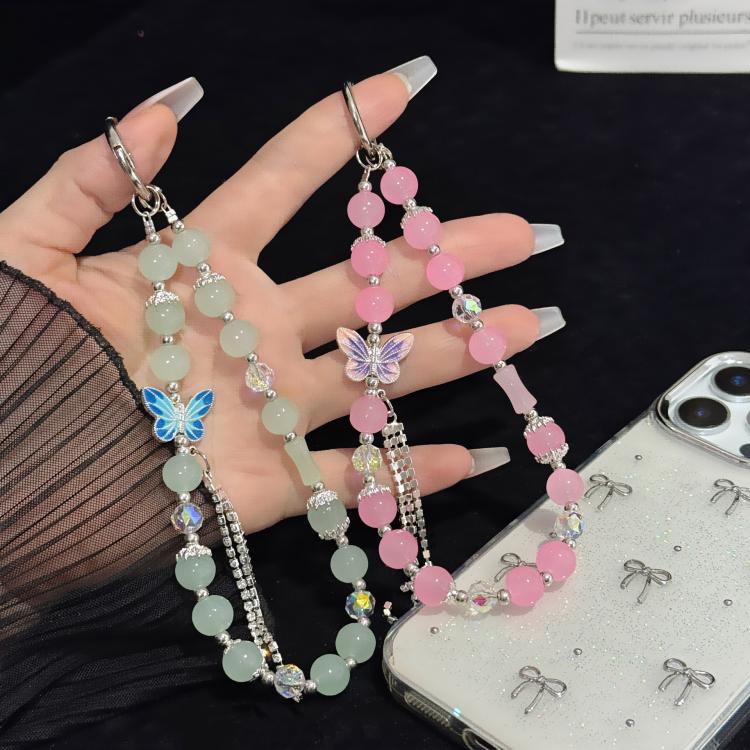 Vòng tay bông khoan ngọc trai và bướm, Hồng, Xanh lá
