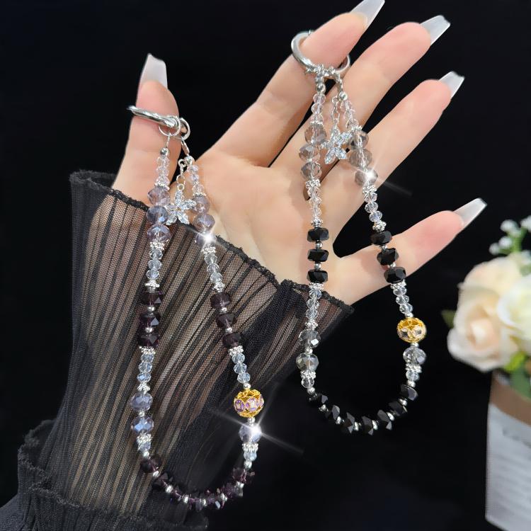 Dây chuyền pha lê hoa khoan hình ngôi sao, Hồng, Xanh lá, Xanh dương, Đen