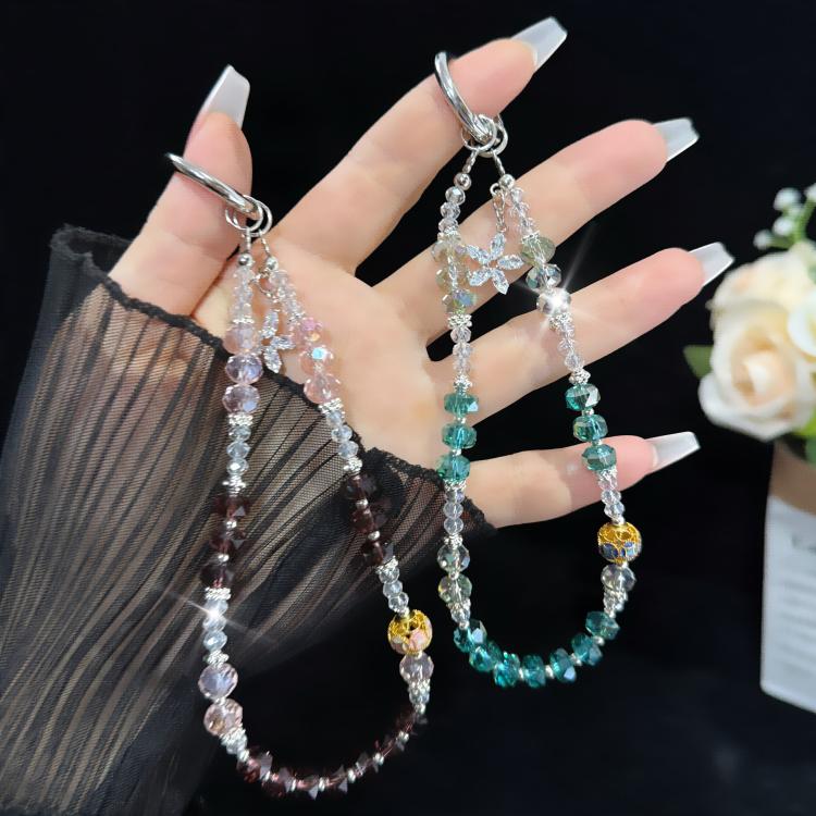 Dây chuyền pha lê hoa khoan hình ngôi sao, Hồng, Xanh lá, Xanh dương, Đen