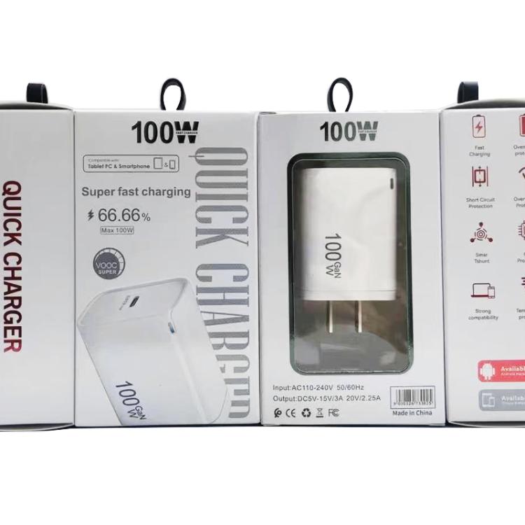 TE-PD46 GaN 100W PD 45W Fully Compatible Charger with Type-C to Type-C Data Cable，US Plug